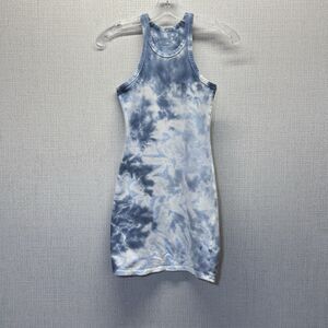 AEROPOSTALE Seriously Soft Blue Tie Dye Bodycon Tank Mini Dress Small